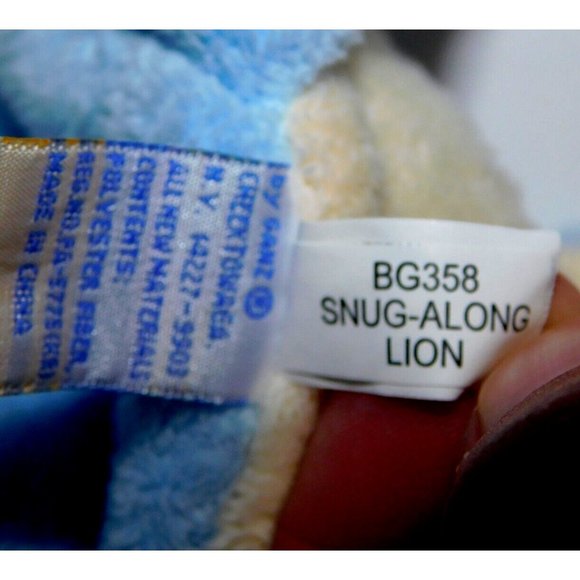 Ganz Baby Blue Yellow Plush Satin Snug Along Lion 22" Security Blanket Lovey - Picture 6 of 7